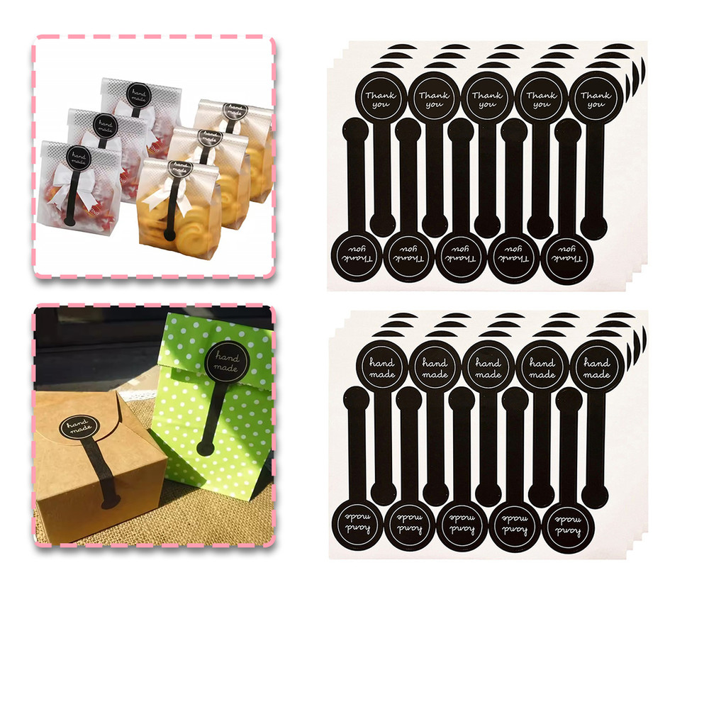 

10pcs 3*10cm thank you sticker custom / label sticker thank you / custom sticker makanan / cetak sticker makanan / Stiker Terima Kasih