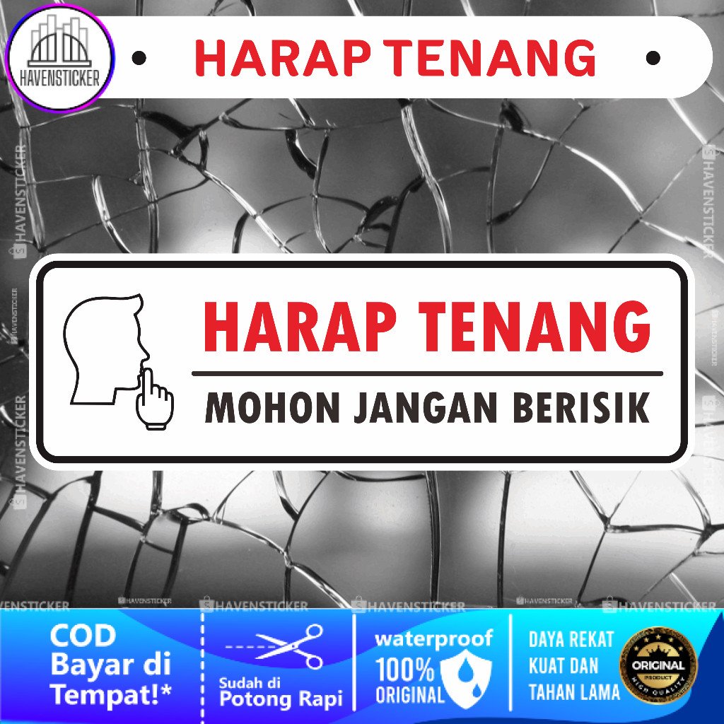 

Stiker Harap Tenang Mohon Jangan Berisik Laminasi Kilat