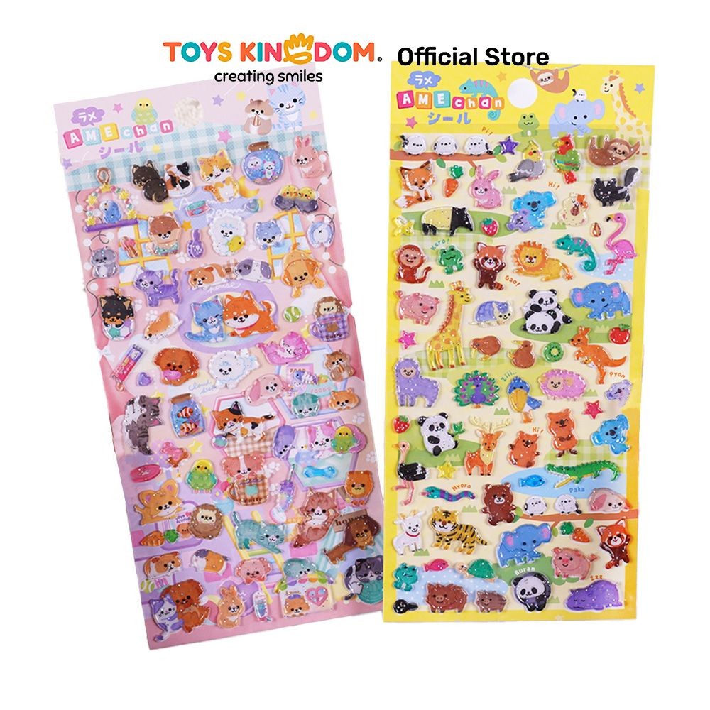 

Toys Kingdom Kiddy Fun Stiker Glitter Series Random Stiker Dekoratif Lucu Cute Stickers Deco Sticker Pack Journal Book