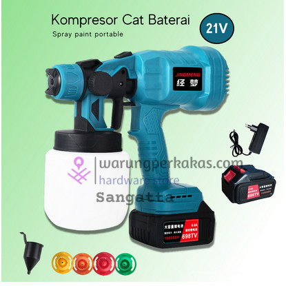 Spraygun Alat Cat Semprot Kompresor Cat Minyak Dan Cat Air Baterai