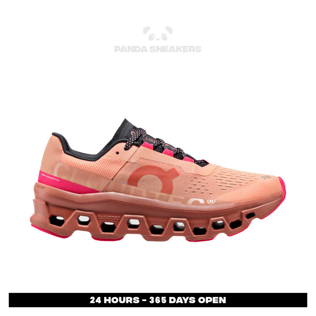 Sepatu On Cloudmonster Rose Cork Orange Bata Casual Gym Olahraga Joging Pria Wanita Sport