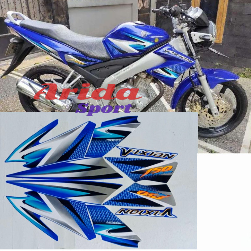 Striping Stiker Stiker sticker lis body yamaha vixion old lama thn 2007 2008 full biru stiker motor 