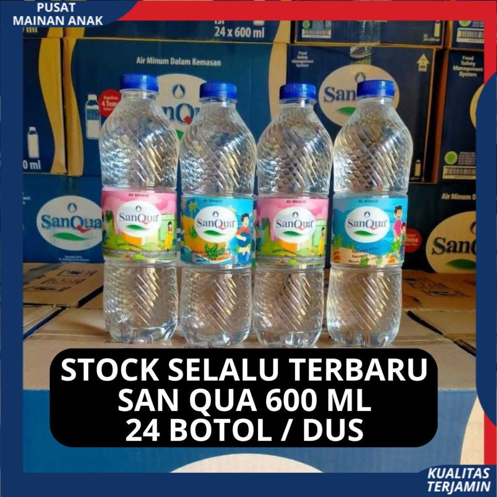 

Air Mineral SanQua Botol 600 ml isi 24 Botol Per Karton / Dus PROMO