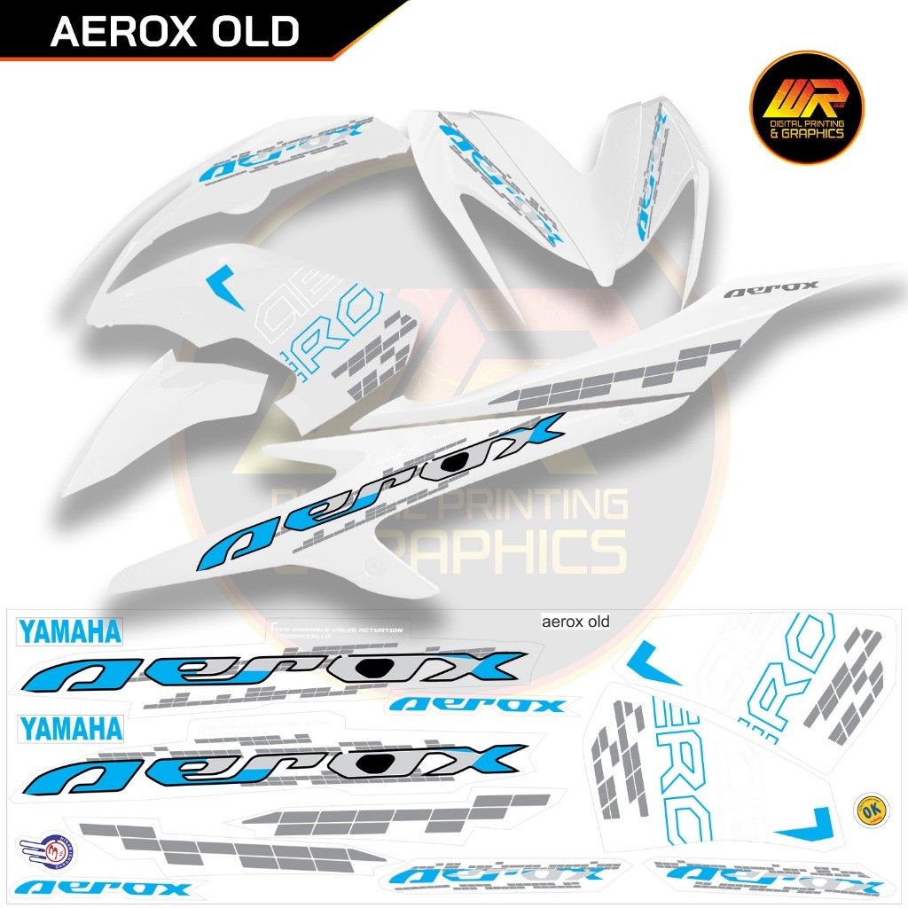 Striping Sticker Aerox OLd Bening Transparan 2016/2019 Polet Simpel Original Yamaha Aerox Old Bahan 