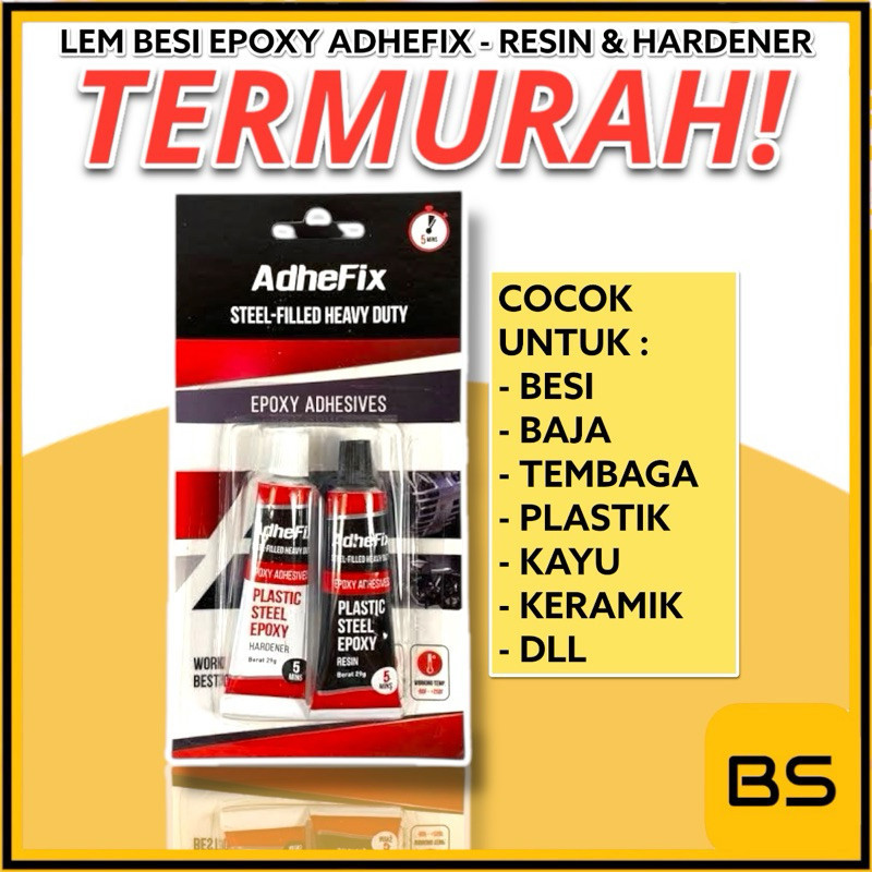 

ADHEFIX Lem 5 menit Lem Korea Besi Keramik Kaca Kayu Plastik Lem Murah 58 gram Abu Hitam TERLARIS