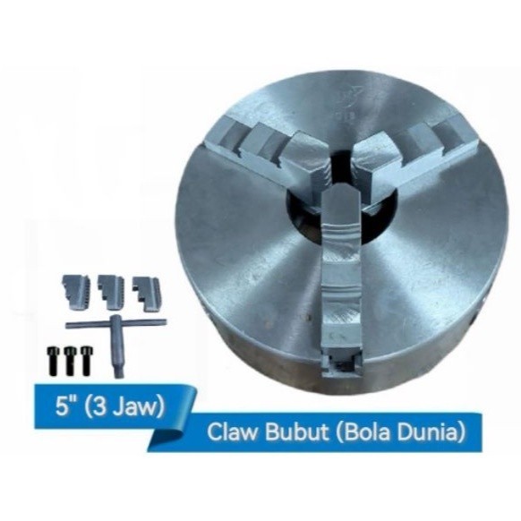 Claw Bubut 5" X 3 Jaw (Bola Dunia)