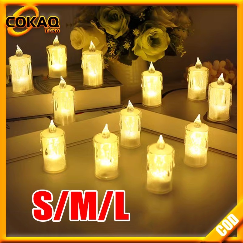 COKAQ Lampu Lilin LED Lampu Lilin Elektrik Lampu Elektrik Simulasikan Api Lilin Lampu Dekorasi