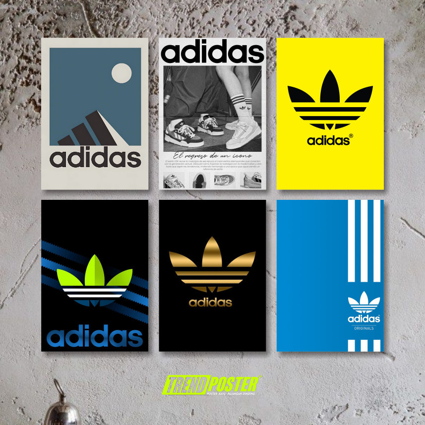 Poster Dinding Poster Kayu Sport Casual ADIDAS 20x30cm Poster Addidas  brand addidas shoes pajangan