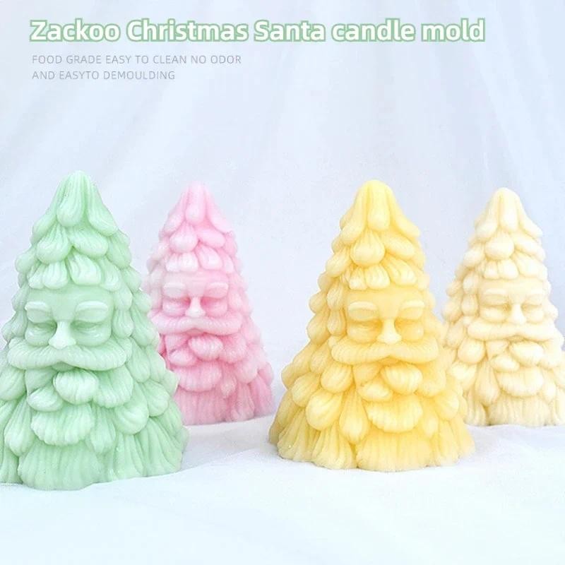

Zackoo 3D Extra Large Santa Claus Christmas Silicone Candle Mold Christmas Tree Crafts Resin Gypsum Soap Molds DIY Gift Making