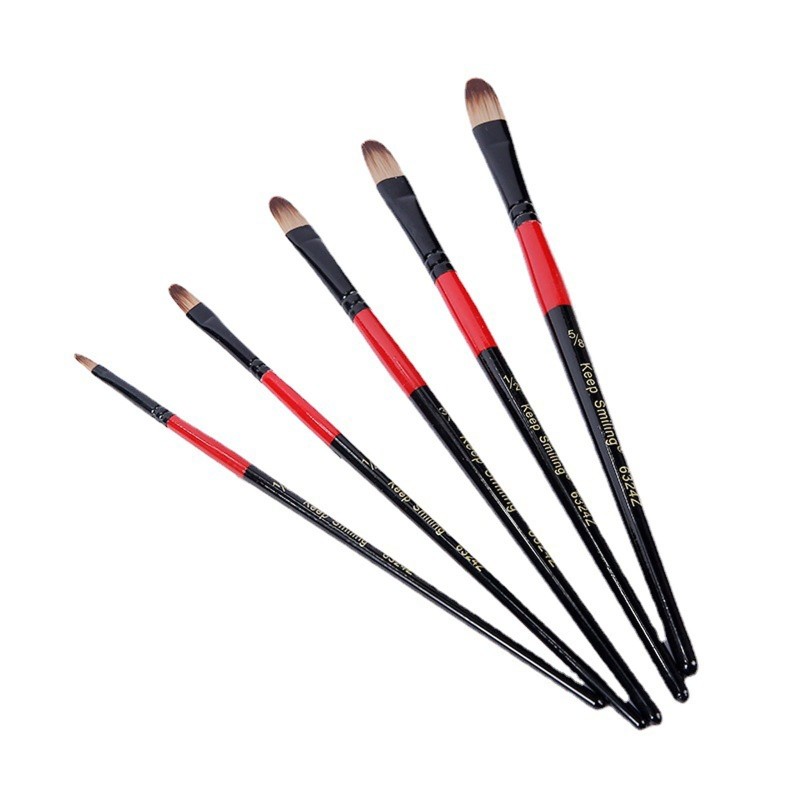 

5 Pcs Paint Brush Set Artist Brush Nylon Hair Watercolor Brushes for Watercolor Gouache Face Painting