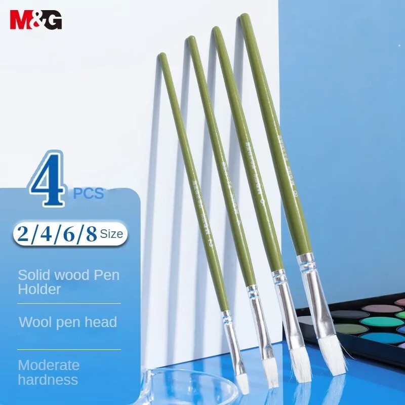 

M&G Stationery Student Gouache Brush Art Small Brush 4 PCs Gift Giving ABH97804
