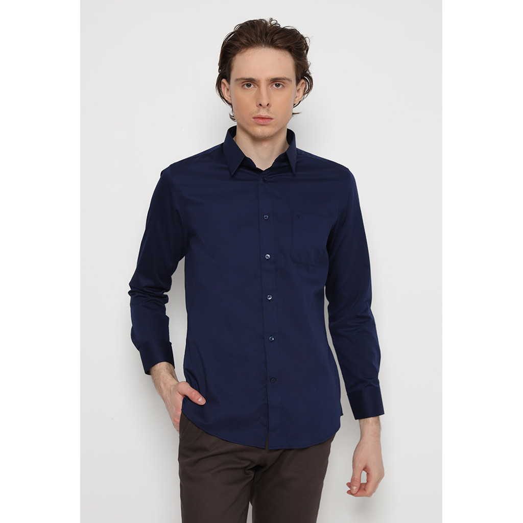 Jobb Geronimo Kemeja Pria Lengan Panjang Slim Fit Navy