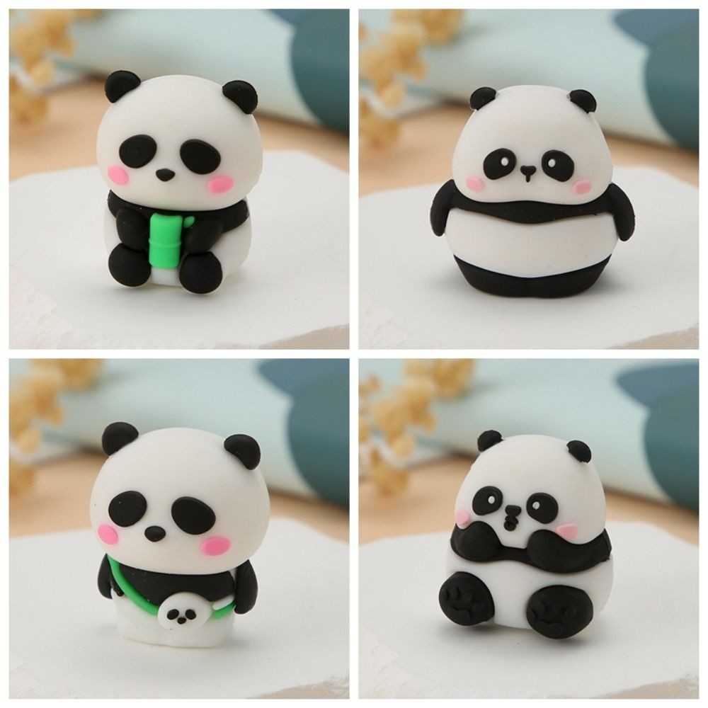 

4PCS Creative Cute Panda Pencil Sharpener Kawaii Cartoon Panda Pencil Cutter Single Hole Pencil Cutting Tools Rewards Gift