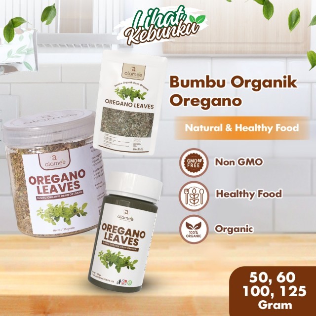 

ALAMEE Oregano Kering Dried Leaves Flakes Garnish Murni Asli Tanpa Campuran Bumbu Dapur Organik LIHAT KEBUNKU