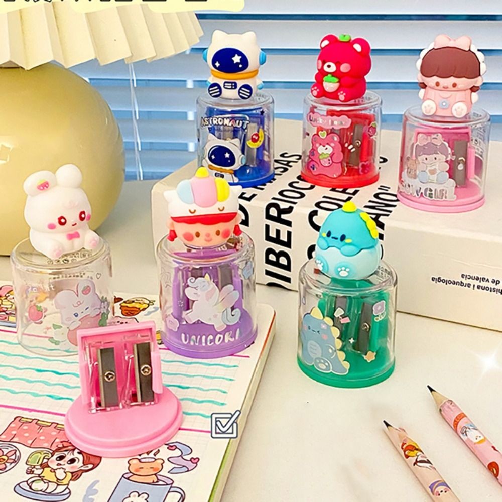 

Multifuncional Double Hole Pencil Sharpener Mini Cute Cartoon Pencil Sharpening Tool Portable Manual Sharpeners Stationery