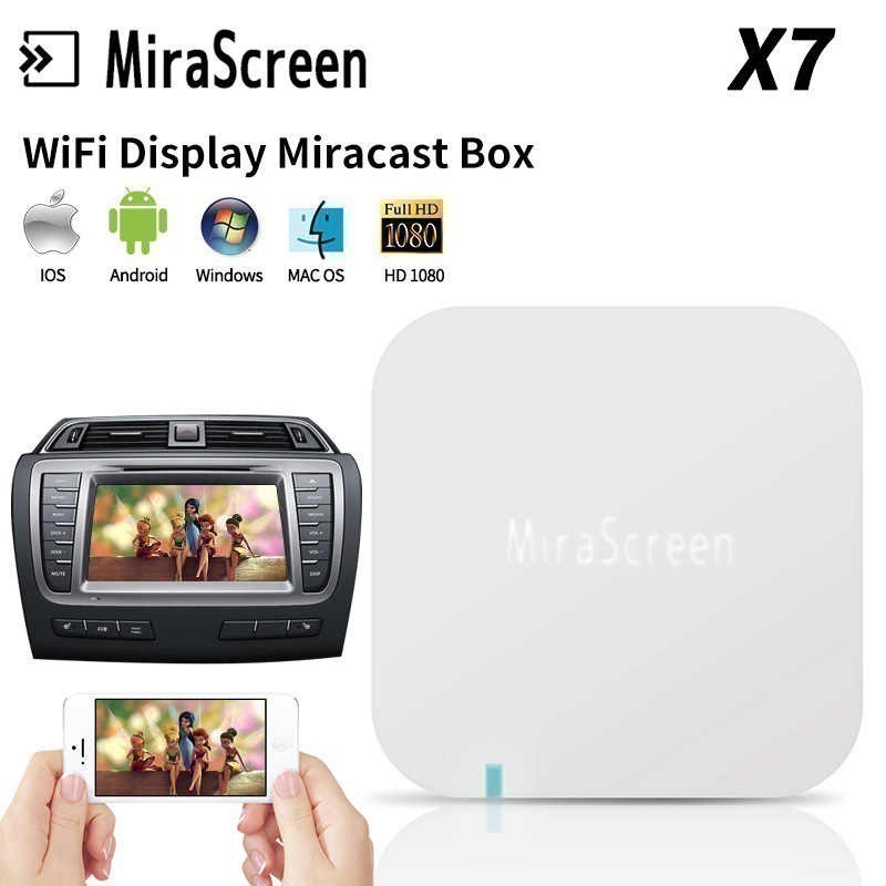 GROSIRUNIK99 MIRASCREEN X7 Car Wireless Multimedia Box Display Dongle HDMI 1080P