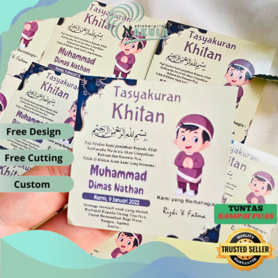 

NKL 7-11 Stiker Tasyakuran Walimatul Khitan anak kotak Murah Tempel Box Nasi Tinggal Tempel