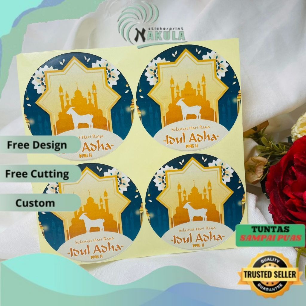 

NKL 2-4 Sticker Lebaran Haji Gift Ramadhan Sticker Selamat Hari Raya Idul Adha Free Desain