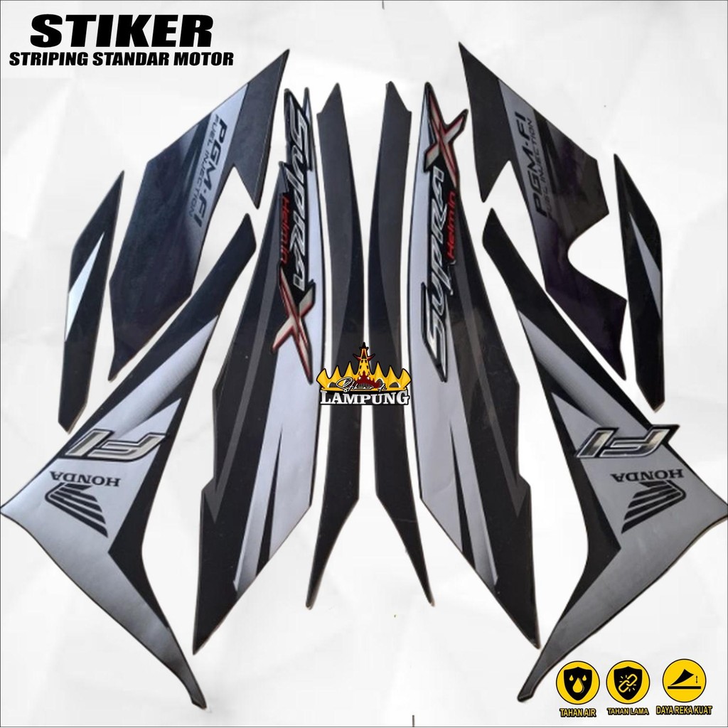 striping honda supra x 125 r helm in pgm fi 2012 violet silver list body standar berkualitas