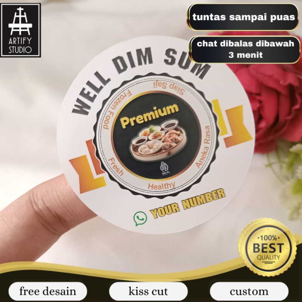 

Artify 2-4 Sticker Label Bulat Dimsum Stiker Makanan Free Desain Dimsum Custom Chromo Uk.Kecil