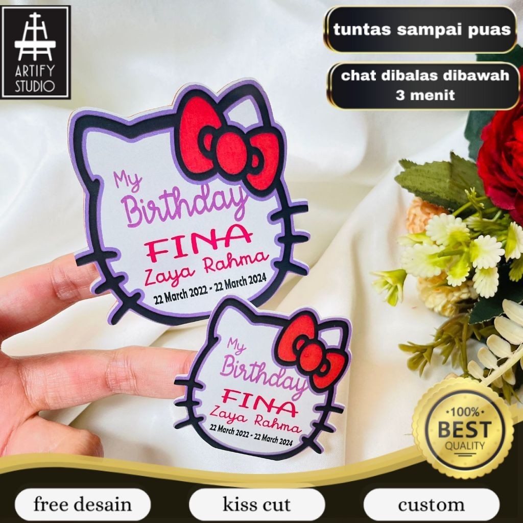 

Artify 9-15 Sticker Karakter Ulang Tahun Anak Stiker Label Hampers Ultah Birthday Bentuk Custom