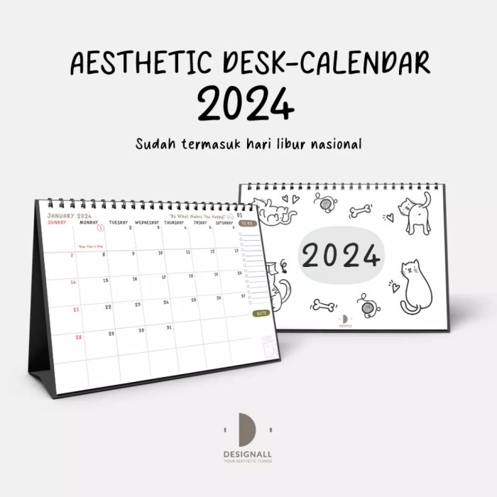 

Andma Kalender 2024 Meja Duduk Aesthetic Spiral LM