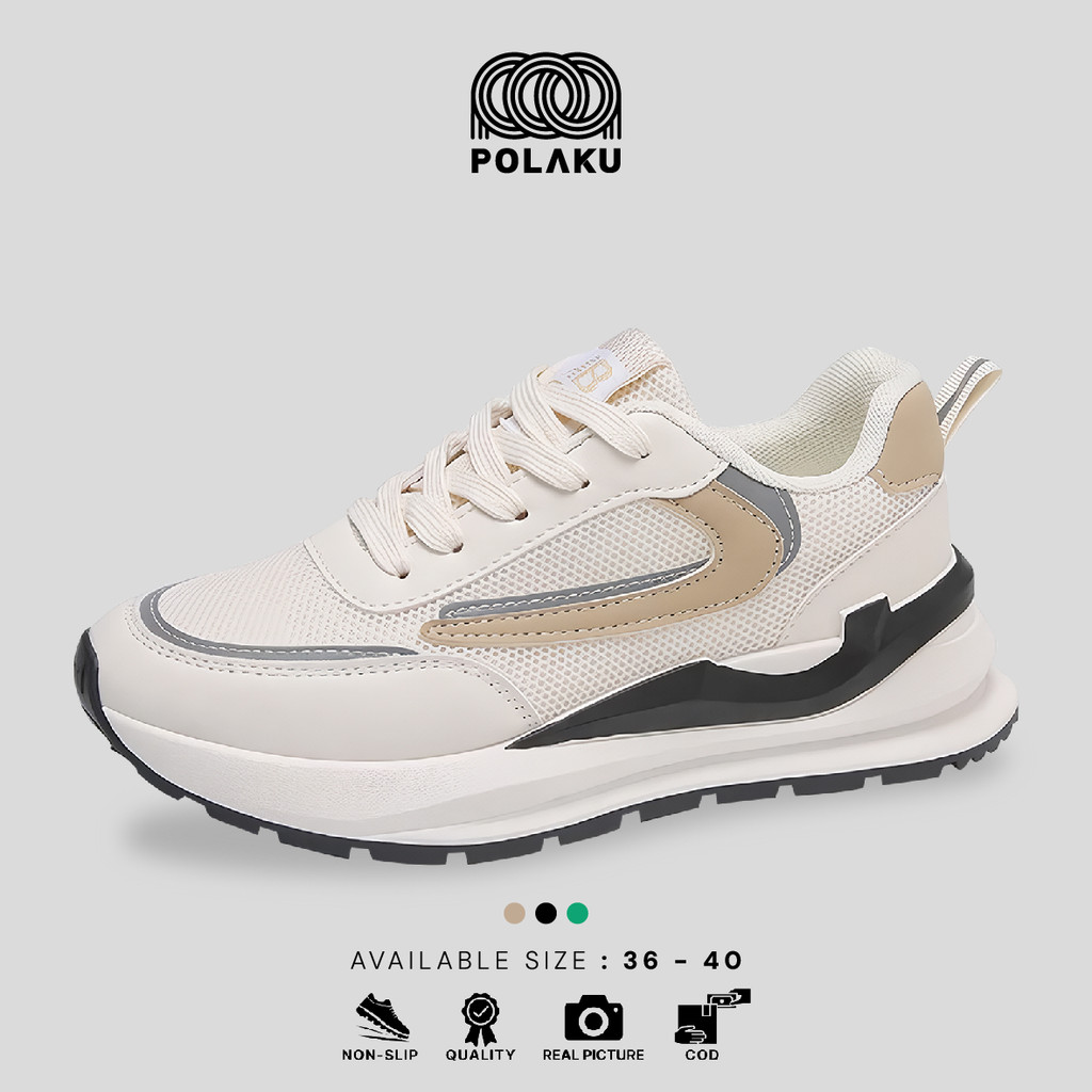 Original Plk Sepatu Sneakers Wanita Sport Shoes Korean Style Lv0144