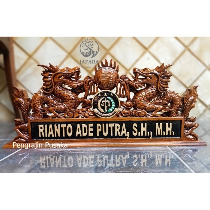 

papan nama jabatan meja kantor ukir kayu jati PP3642369
