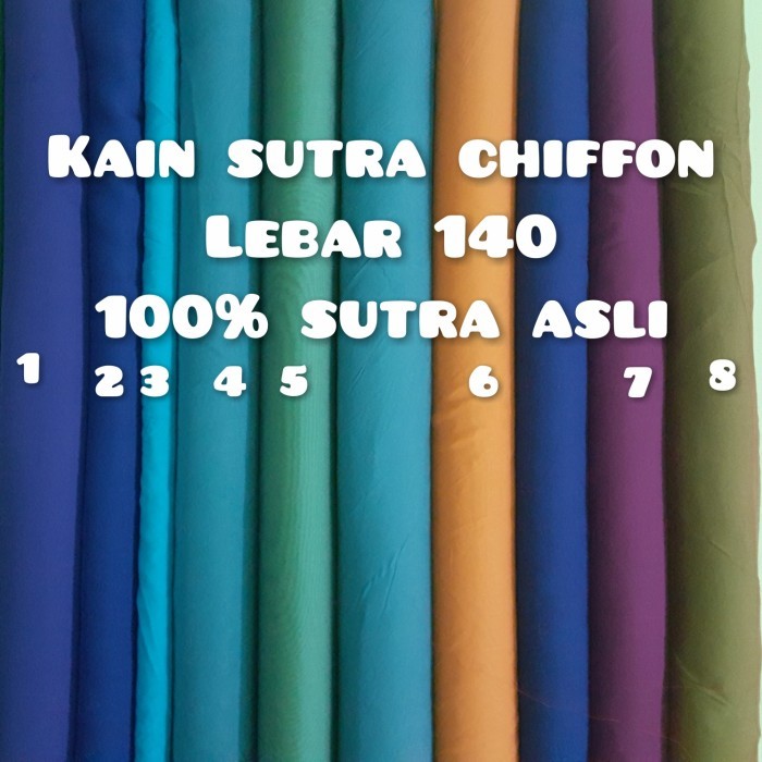 "D.LTA" - PASTI READY kain sutra asli (sifon silk) kain sutra polos mulberry silk - no 4, 1 meter