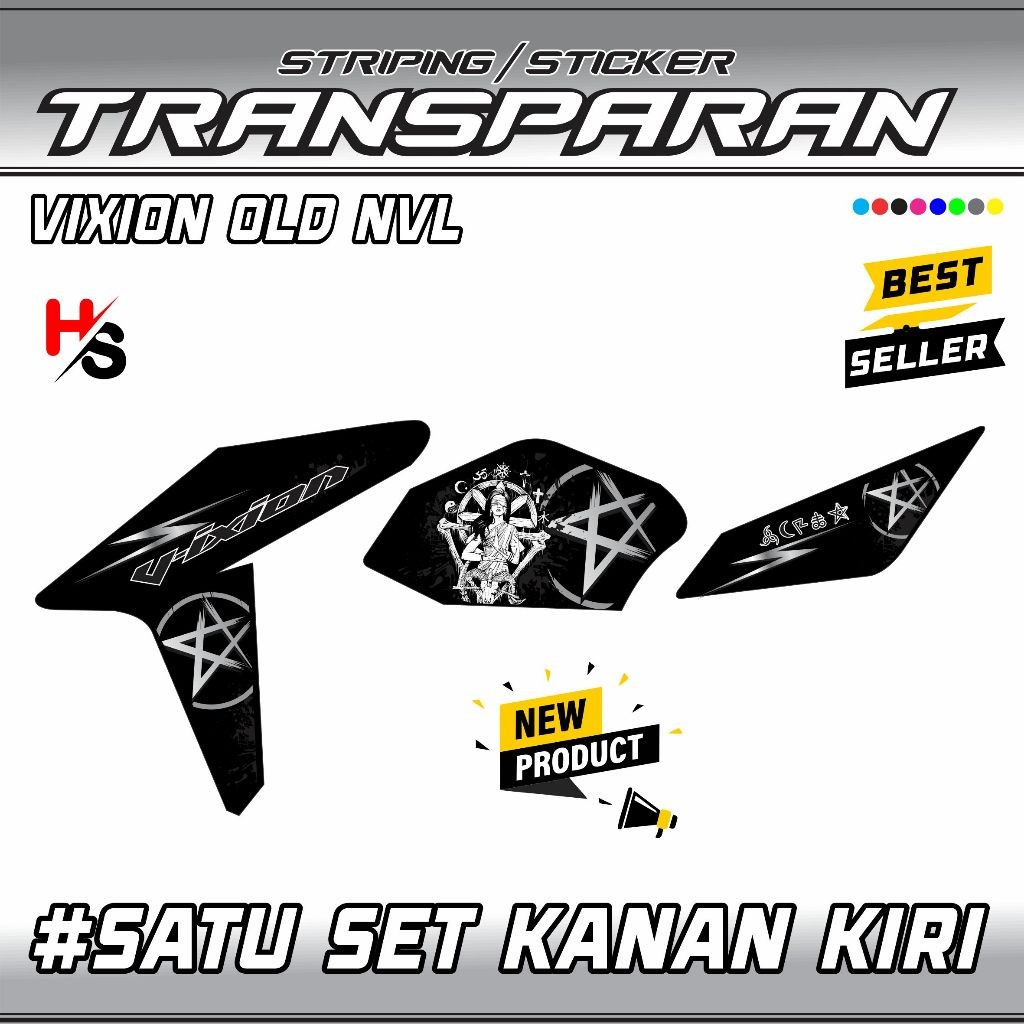 STIKER STICKER STRIPING TRANSPARAN YAMAHA VIXION OLD NVL MOTIF VARIASI TERBARU ART VARIASI SIMPLE A2