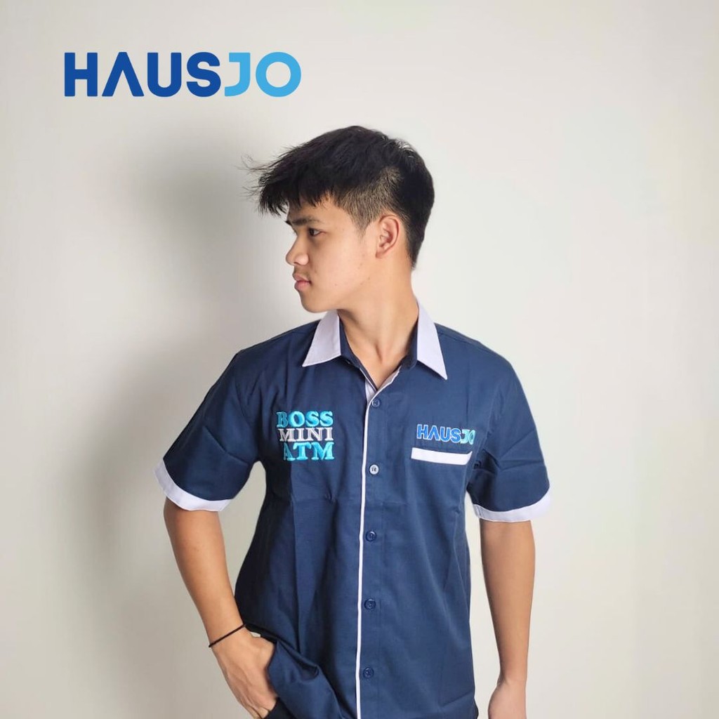 Shirt Hausjo Navy - Kemeja Lengan Pendek Hausjo