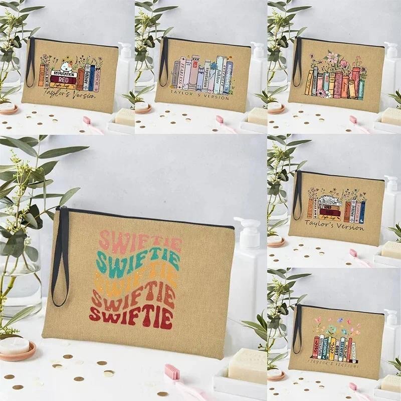 

Taylor Classic Music Make Up Bag Swift Makeup Brush Pouch Stylish Glamorous Cosmetic Bags Floral Bookshelf Design Toilet Clutchs