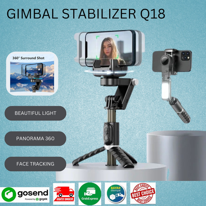 Q18 Gimbal Stabilizer Handphone Gimbal Hp Stabilizer Hp Bluetooth