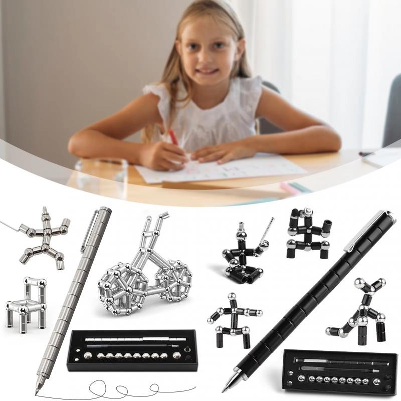 

Magnetic Fidget Pen DIY Magnet Fidgi Pen Multifunctional Deformable Magnet Writing Ballpoint Toy Pen, Best Gift For Friends
