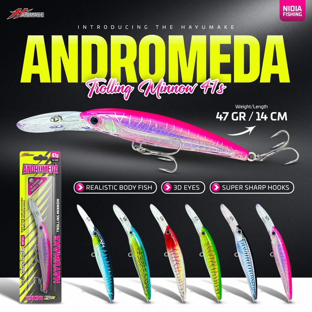 Umpan Minnow Casting Trolling Hayumake ANDROMEDA Sinking Lure