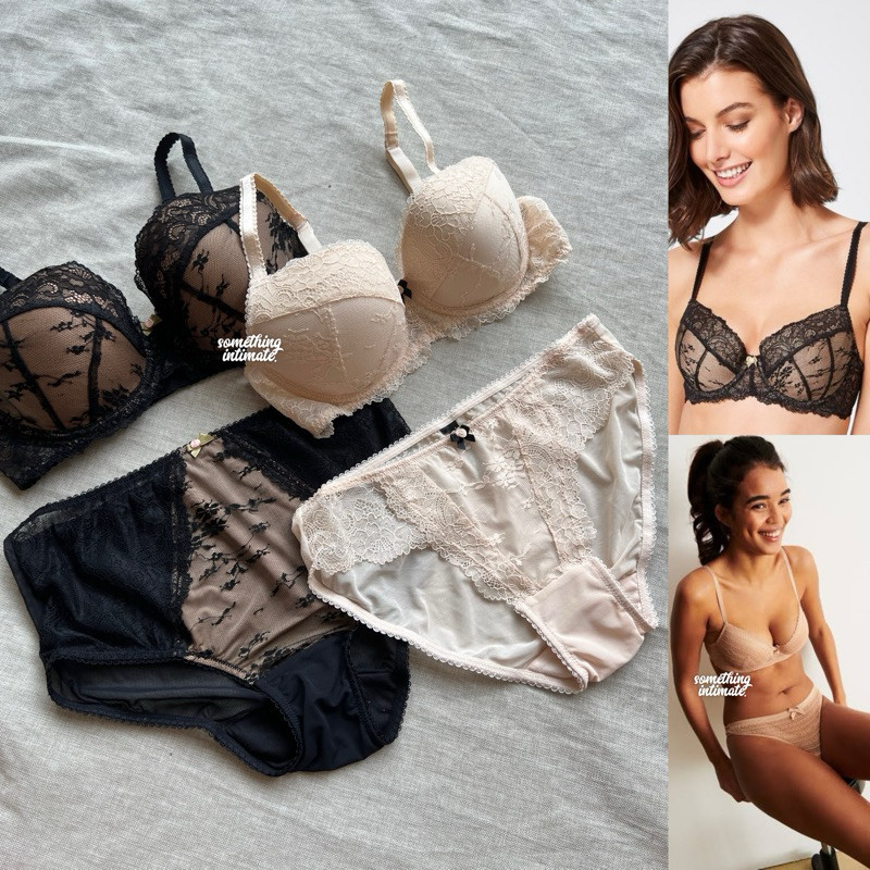 BRA + CD - M&S X ROSIE Etoile Preview Lace Balconette Soft Cup Bra Breathable Unlined Plunge Wired /