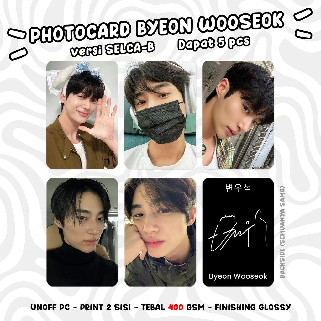 (DAPAT 5 PCS) Photocard Byeon Wooseok Ryu Sunjae BWS Aktor Korea Unofficial PC KPOP