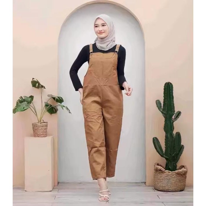 FLOW OVERALL JUMPSUIT WANITA KOREA KEKINIAN BAJU KODOK REMAJA TERBARU