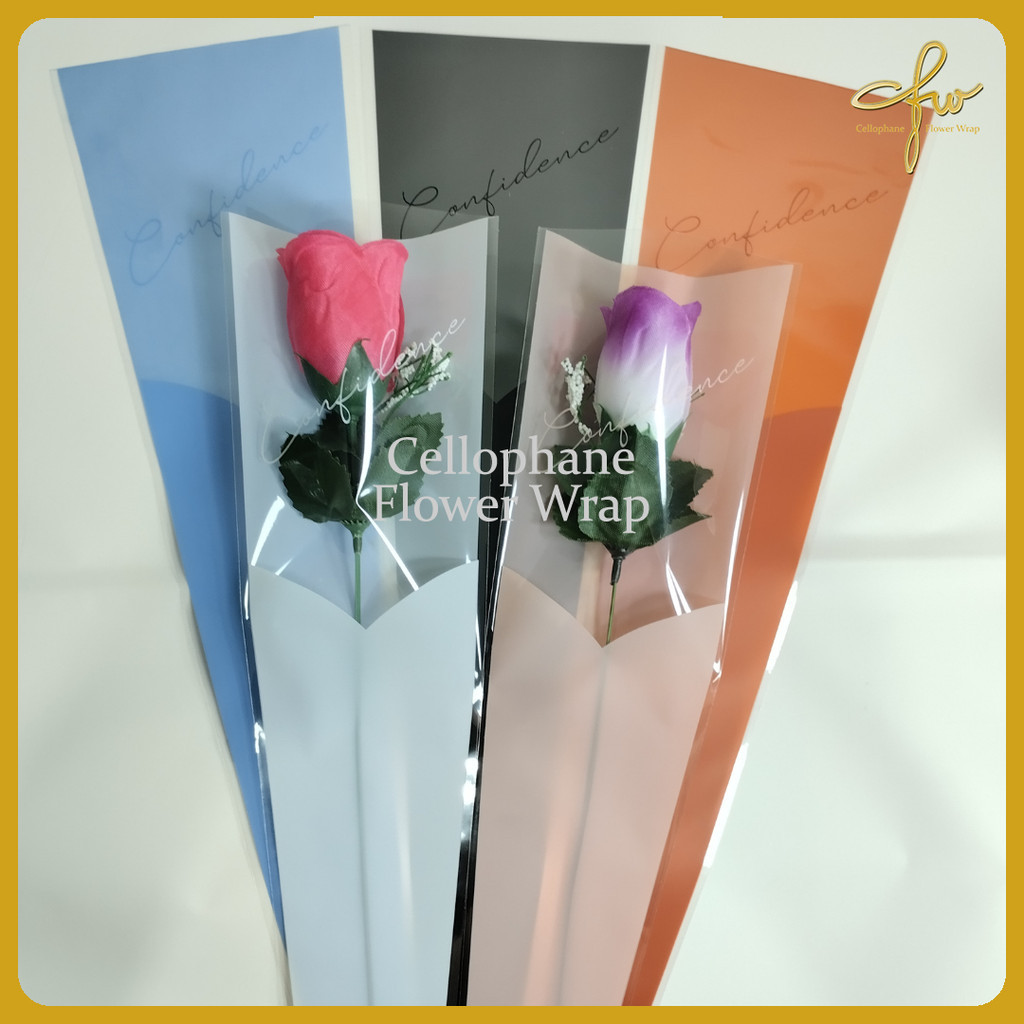 

(50 LEMBAR) Plastik Single Flower CONFIDENCE / Single Rose / Wrapping Rose