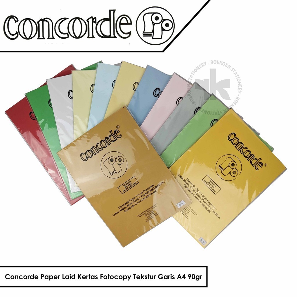 

Concorde Paper Laid Kertas Fotocopy Tekstur Garis A4 90gr (20 Sheets)