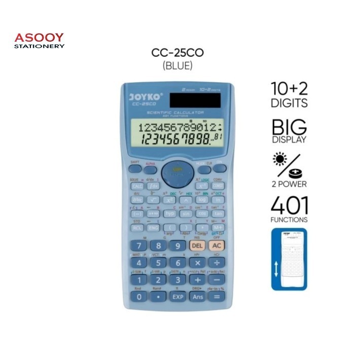 

calculator kalkulator Joyko CC-25CO scientific 401 functions - blue