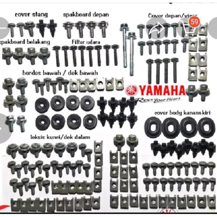 Baut body Nmax old fullset lengkap