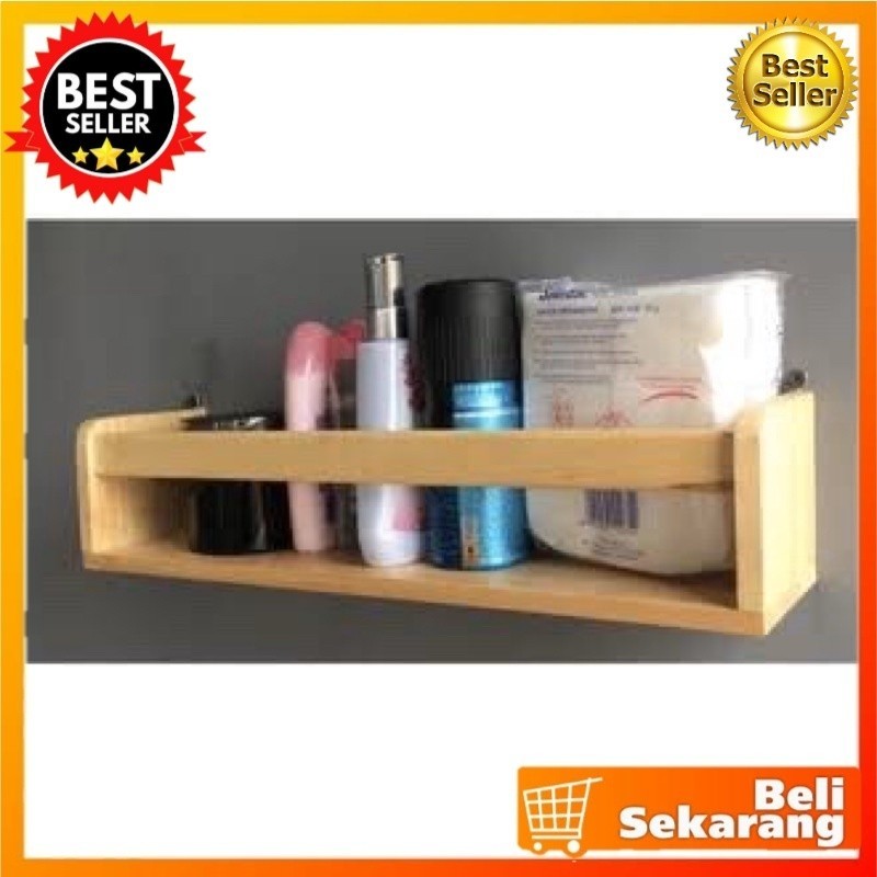 Rak gantung tempat bumbu/ rak tempat cosmetic/ rak bedak/ rak dapur/ rak multiguna kayu halus