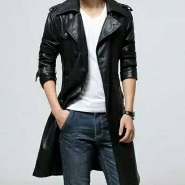 Jaket coat pria kulit sintetis berkualitas