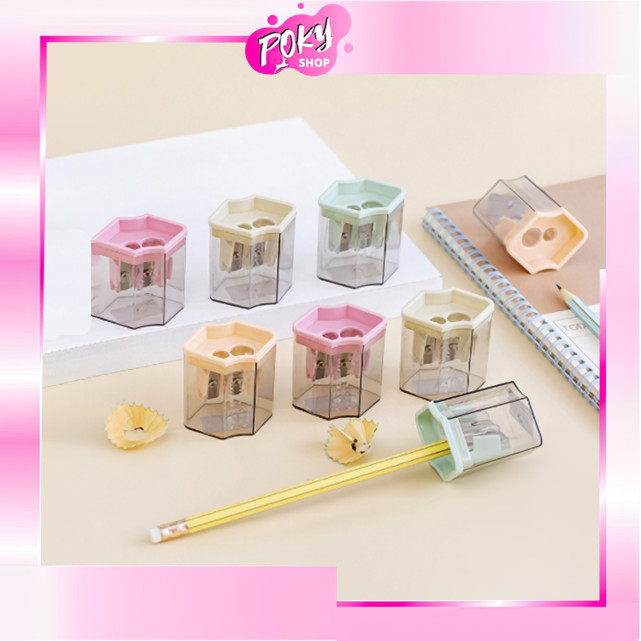 

POKY - S5739 Rautan Pensil 2 Lubang / Serutan Pensil Warna Warni / Rautan Serutan Pensil Warna Wadah Besar Murah Berkualitas