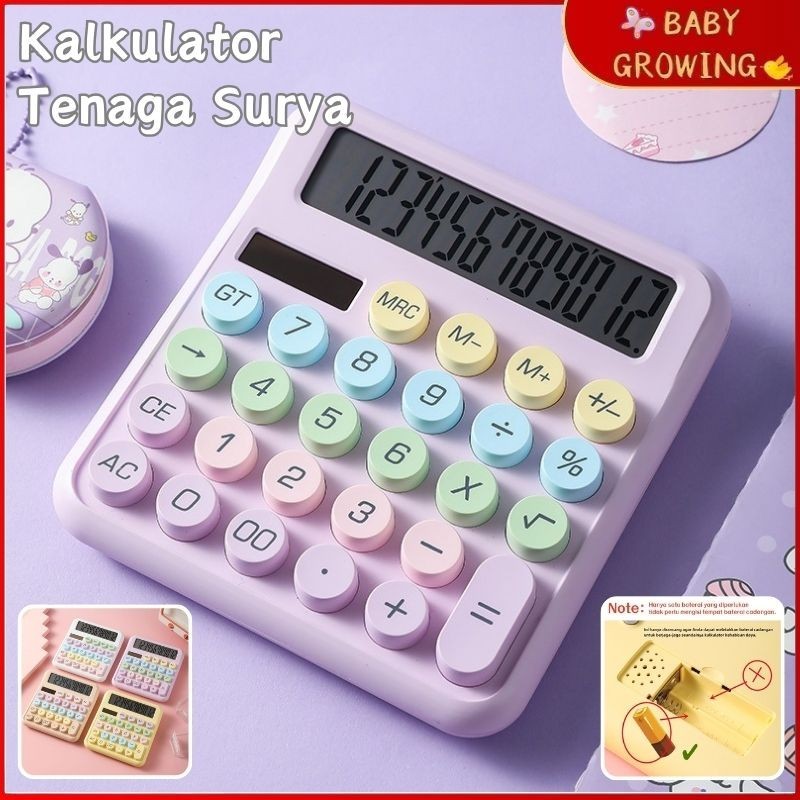 

Kalkulator Tenaga Surya 12-Digit Layar LED Besar Macaron Multicolor Keyboard Mekanik Auto Shut Off Hitung Kalkulator Hemat Energi Portabel