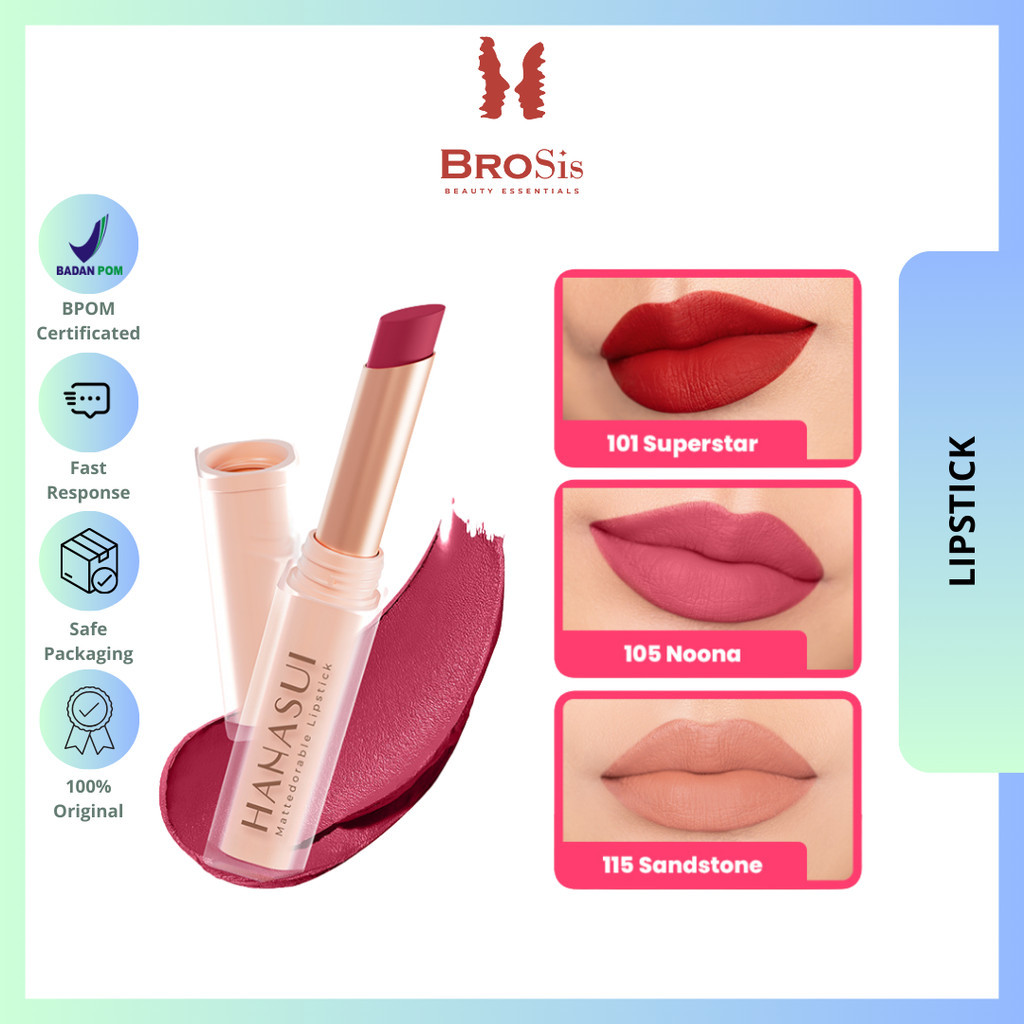 Hanasui Mattedorable Lipstick Anti Geser - Lipstik Batang