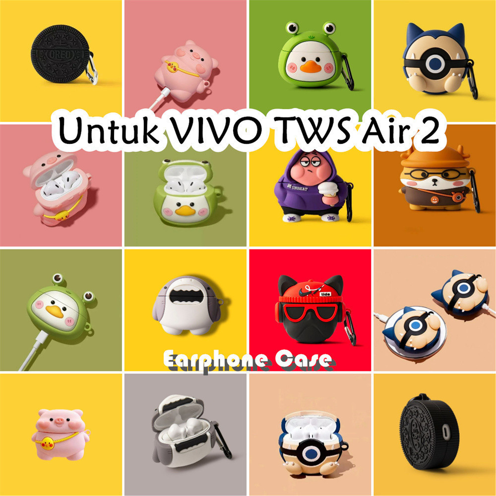 【variety】Untuk VIVO TWS Air 2 Case Kreatif Kartun Ransel babi Soft Silikon Earphone Case NO.4