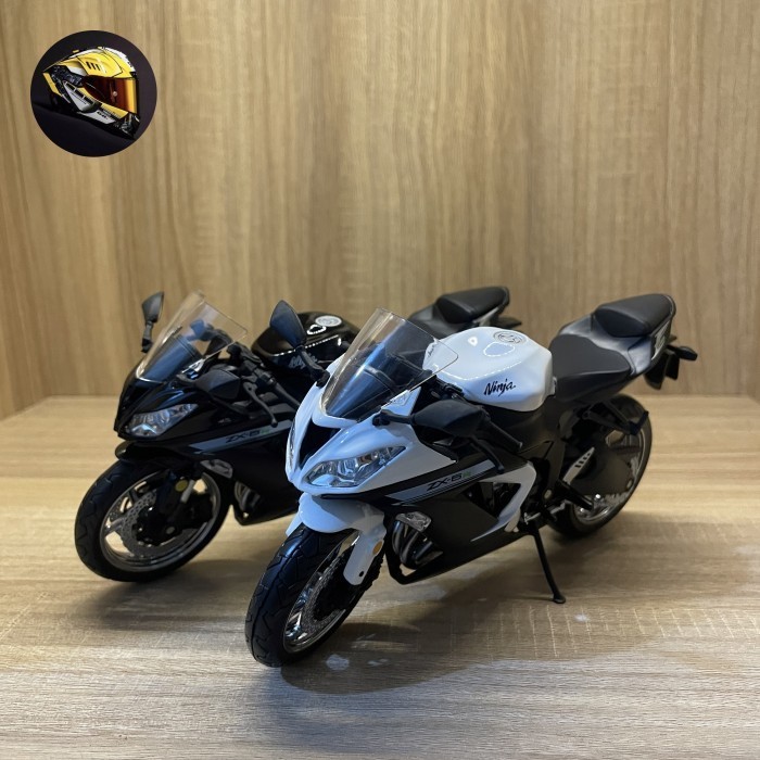 Diecast miniatur motor kawasaki zx6r / 636 skala 1:12  - Putih