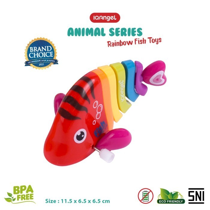 IQAngel Rainbow Fish Toys / Mainan Edukatif Anak / Mainan Ikan Begerak - Red